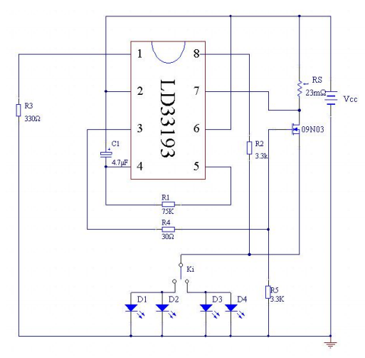 MC33193 LED Прикладная схема